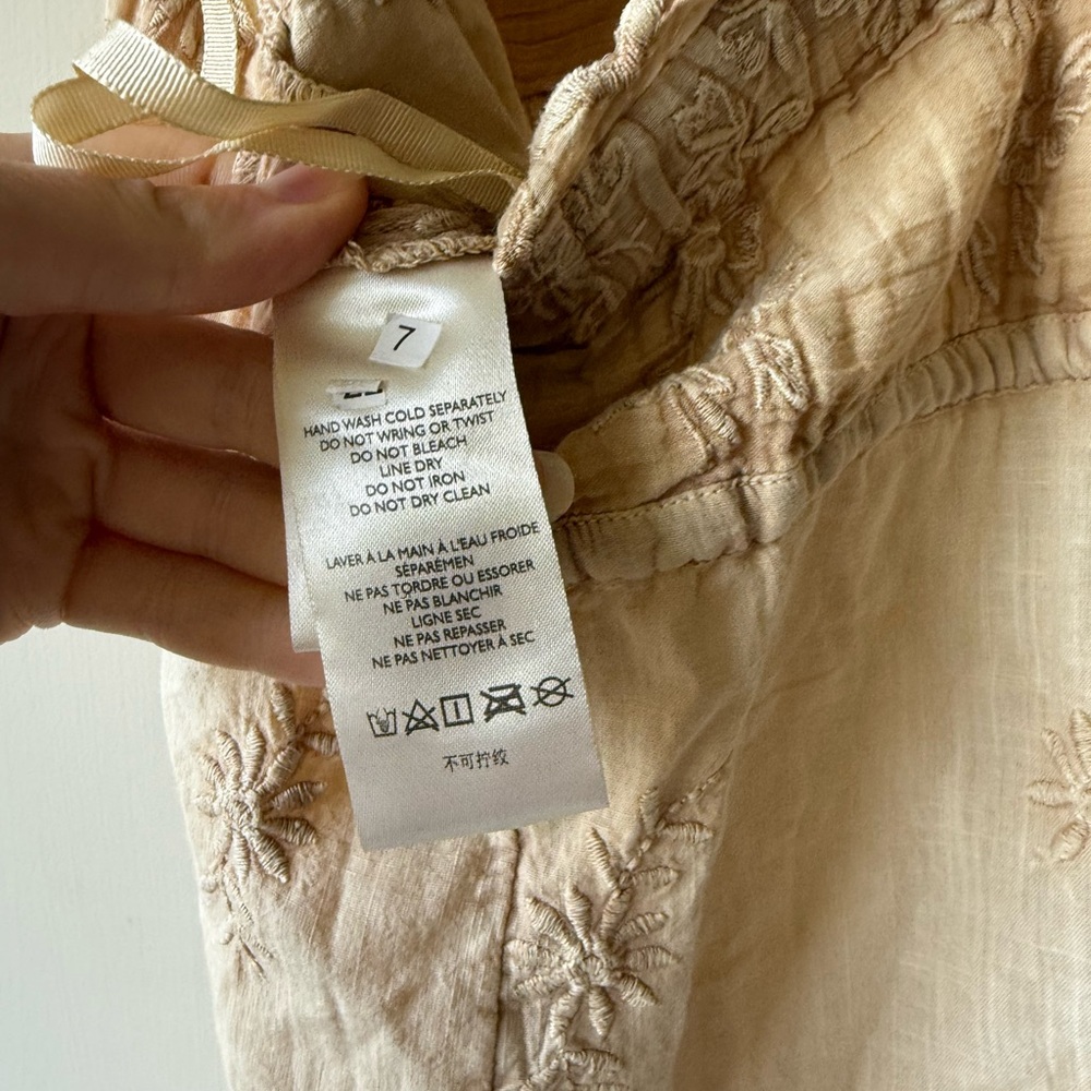 Free People Daisy Ranch Embroidered Floral Jumpsuit Romper Beige Women's Sz S/P - Picture 10 of 11